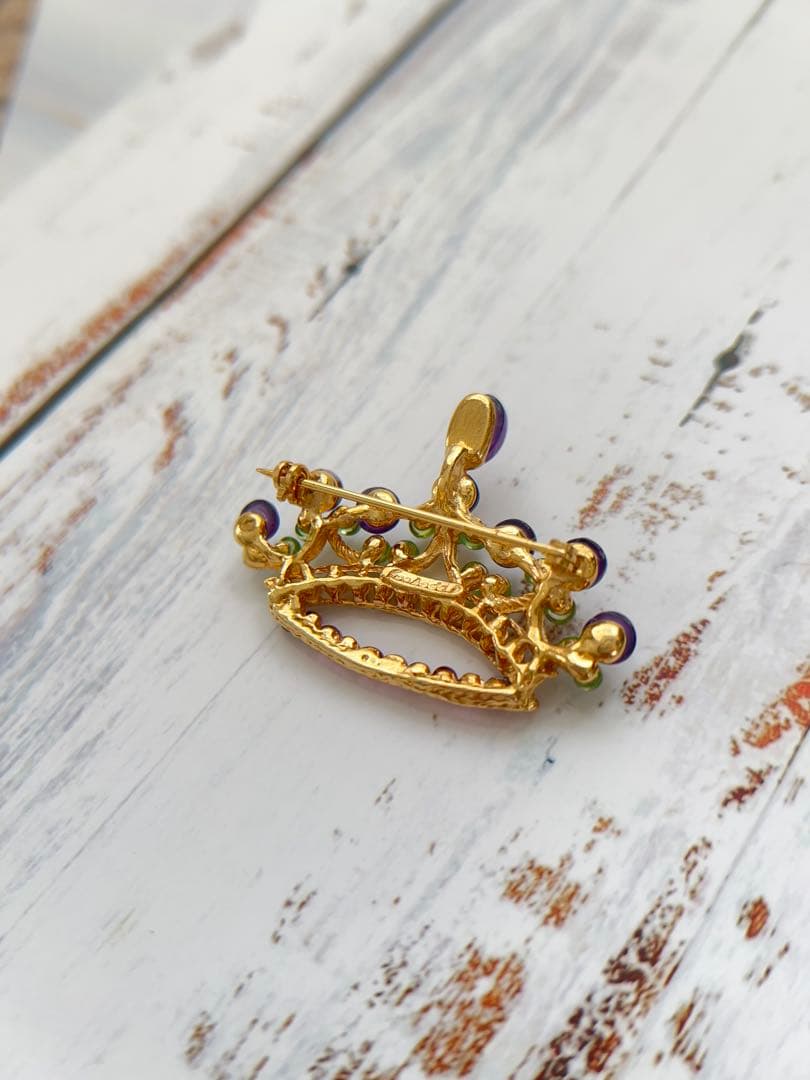 【Swoboda】スワボダ　ブローチ　王冠　クラウン　ティアラ　アメジスト