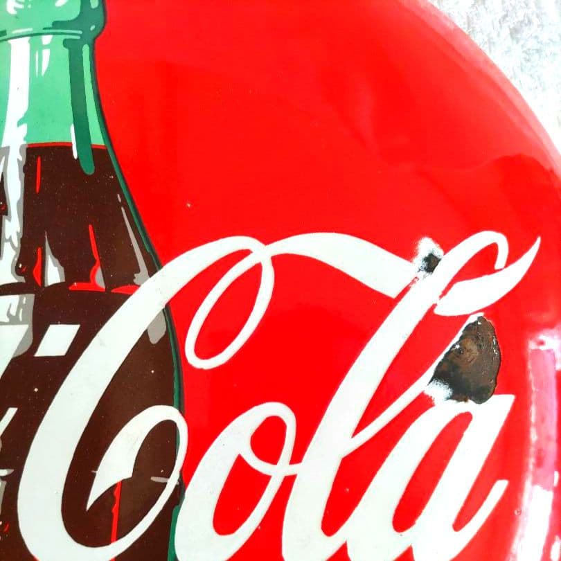 ヴィンテージ　コカコーラ　ボタンサイン　アメリカン　看板　36cm