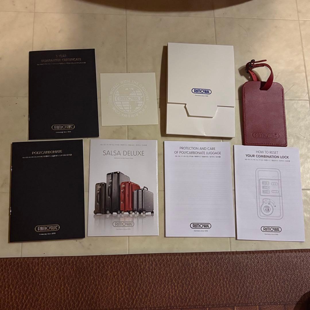 美品 リモワ サルサデラックス ハイブリッド 32Ｌ オリエンタルレッド　2輪