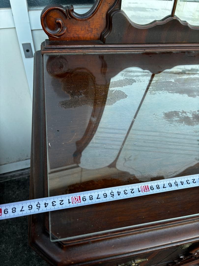 アンティーク　キャビネット　ドレッサー　ミラーバックサイドボード