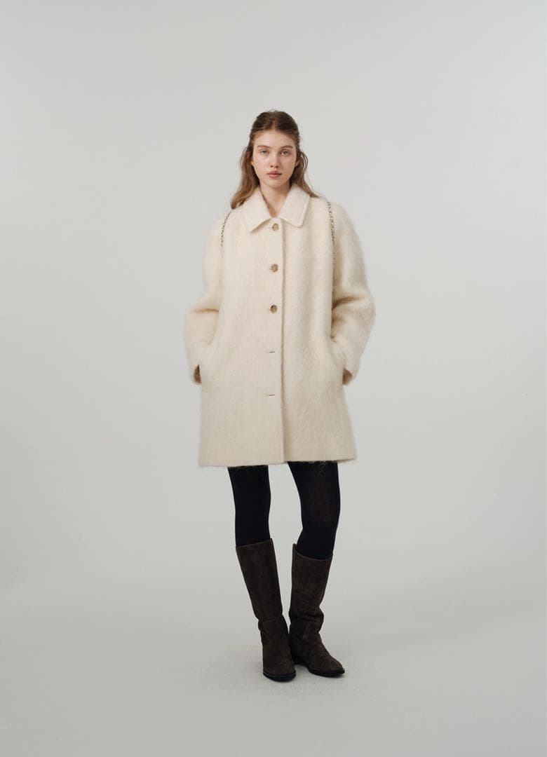 美品 ⭐︎ The Barnnet ウール　シャギーコート　ホワイト