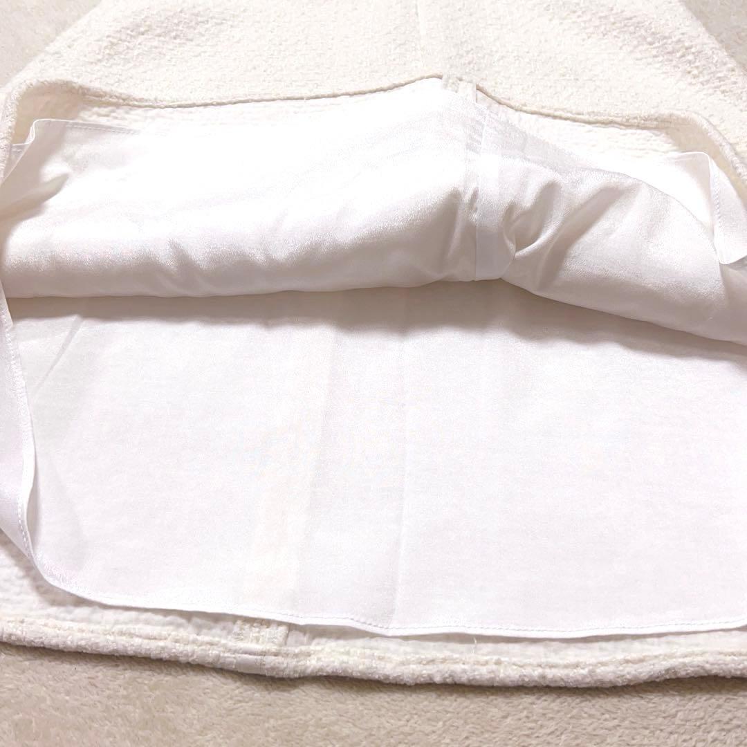 美品　erukei エルケイ　ツイードワンピース　白　銀座クチュール　ホワイト