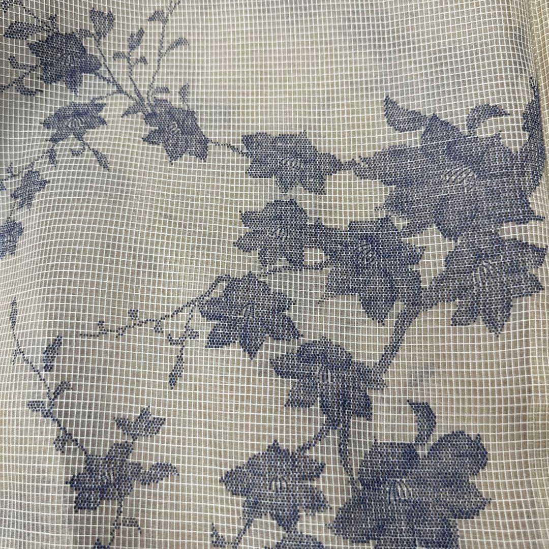 竺仙 絹紅梅 夏着物 薄物 クリーム地 浴衣