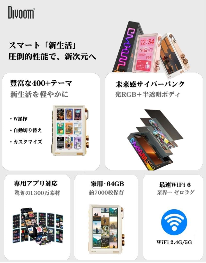 Divoom Times Frame スマートフォトフレーム