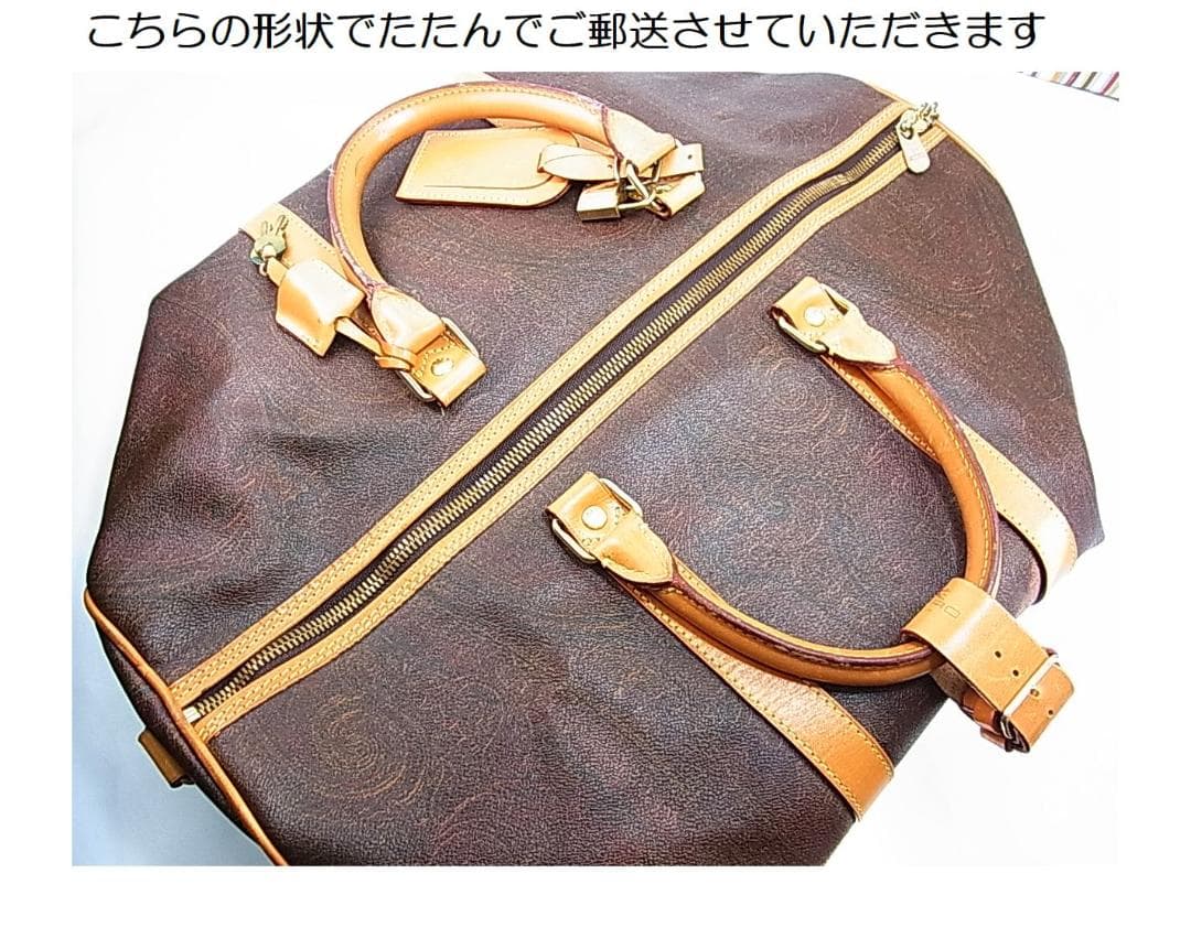 正規品美品ETRO エトロ ボストンバッグ50cm ショルダーストラップキー付
