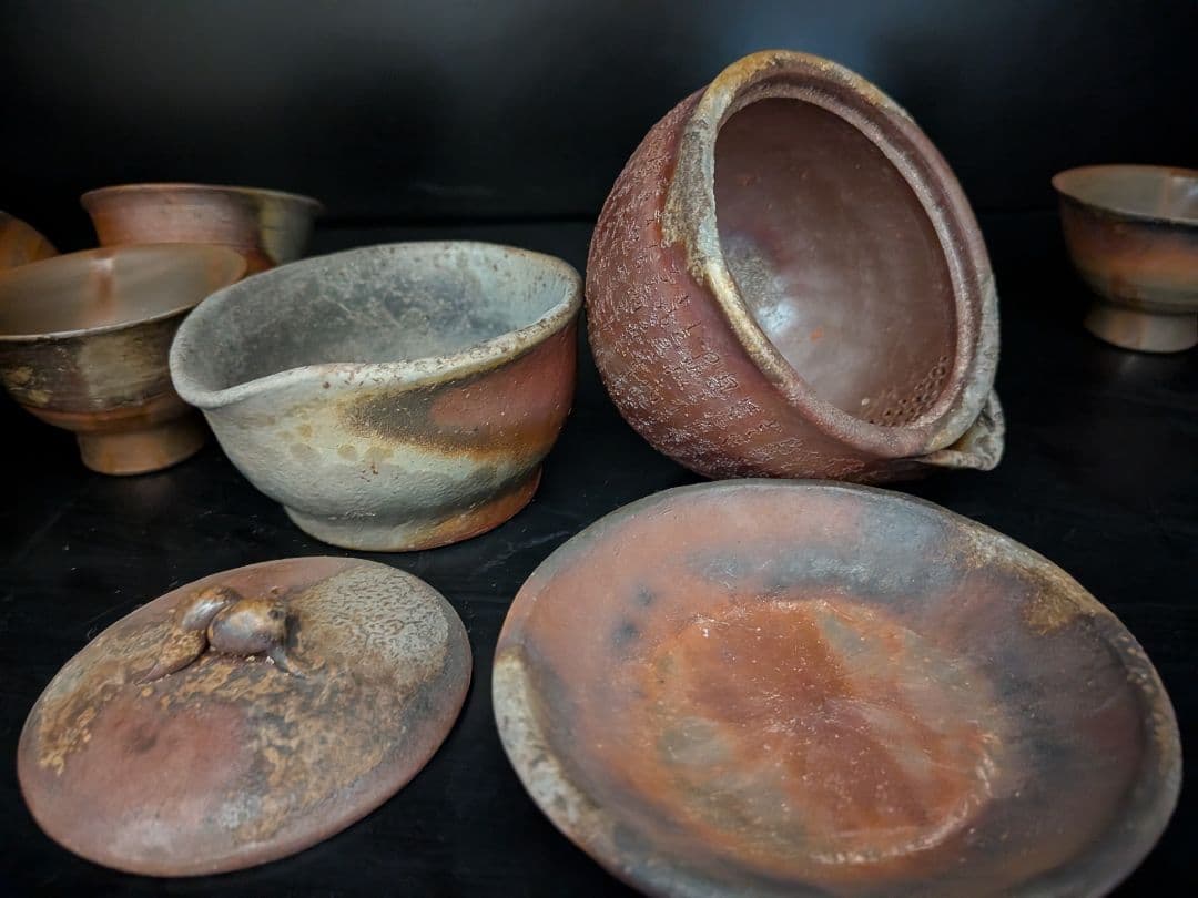 備前焼　煎茶セット　松園