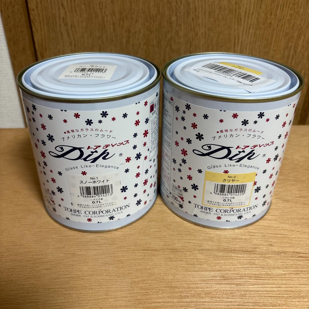 アメリカンフラワー ディップ液700㎖　スノーホワイト、クリアー2個セット