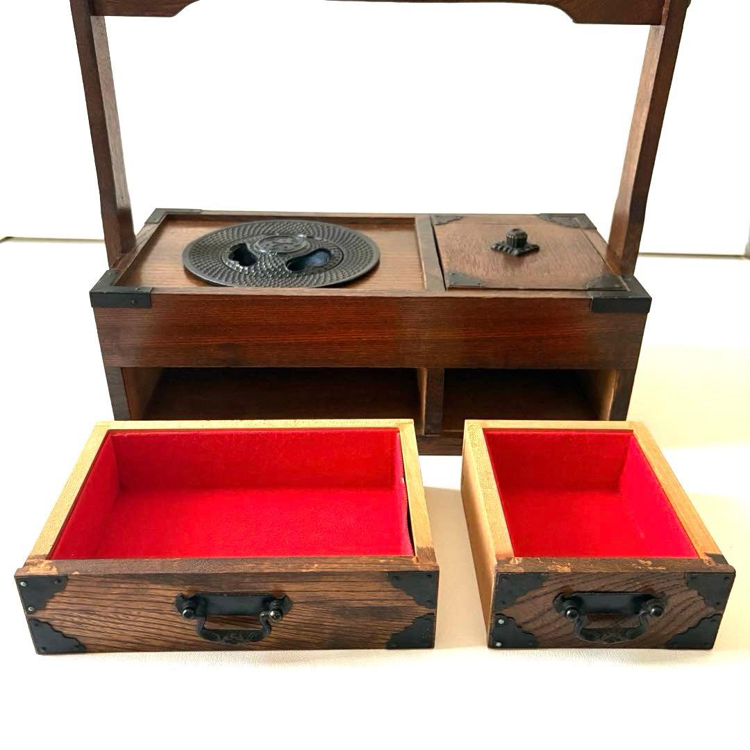 手提げ煙草盆木製収納ボックス