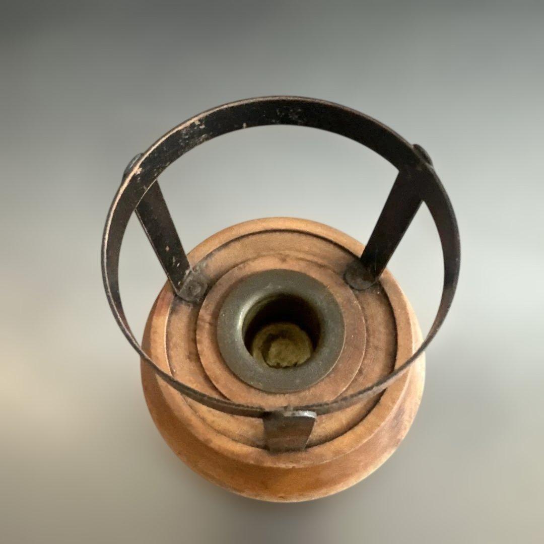 アンティーク雑貨 木製と金属のオイルキャンドル