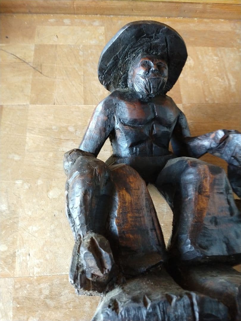 アメリカ　アンティーク　木彫り　PARA BR TOTA 96