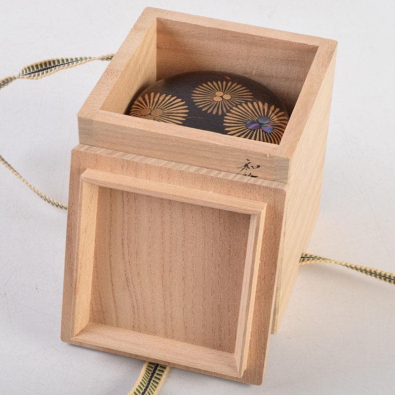 茶道具　築城筑良作　和紙張　唐松　大棗　共布共箱　M　R9264