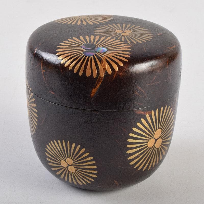 茶道具　築城筑良作　和紙張　唐松　大棗　共布共箱　M　R9264