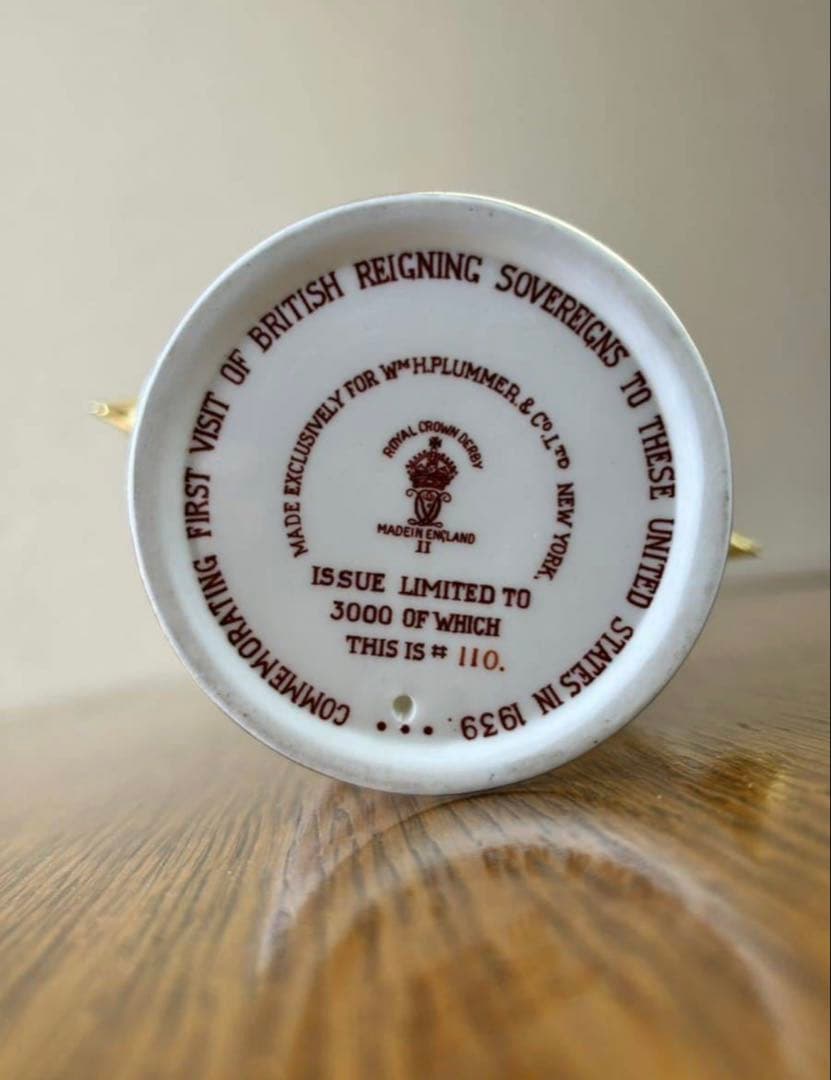 3000点限定生産 ロイヤルクラウンダービー 1939年ジョージ6世 ゴブレット