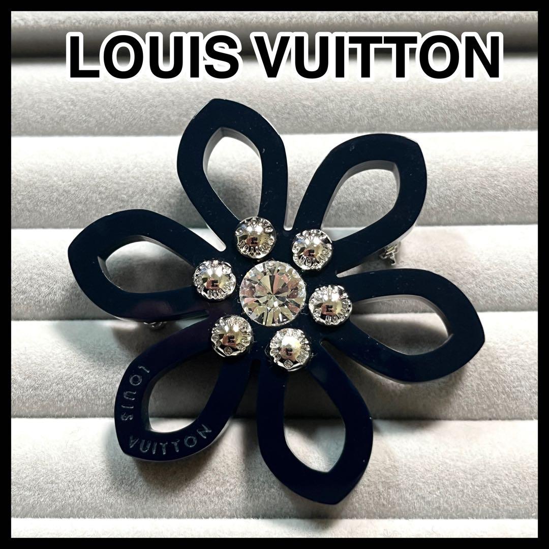 ✨良品✨LOUIS VUITTON ルイヴィトン　ブローチ　フラワー　クリスタル