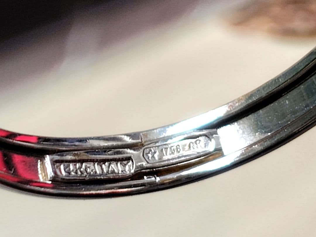 イタリア製14金スタッズカービングトリニティリング/10号　刻印あり　付属品なし