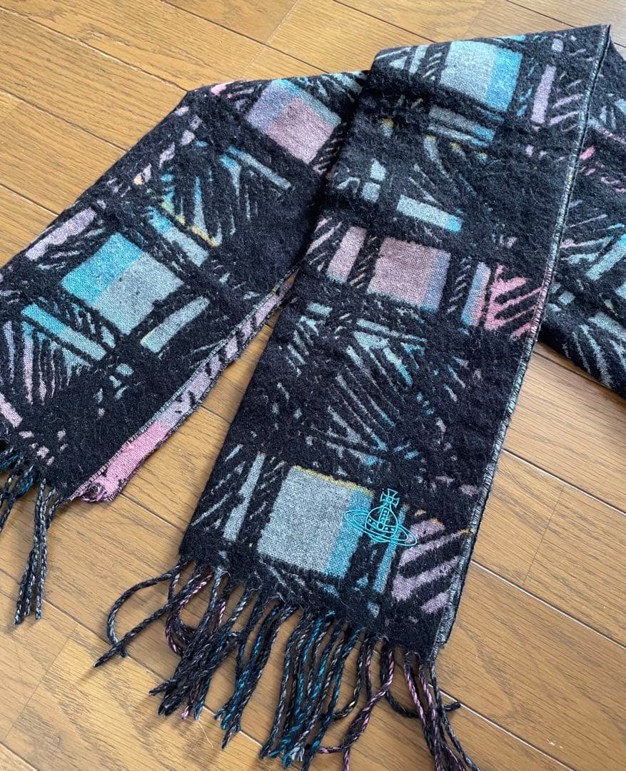 ヴィヴィアンウエストウッド　くすみカラーマフラー　ユニセックス　日本製