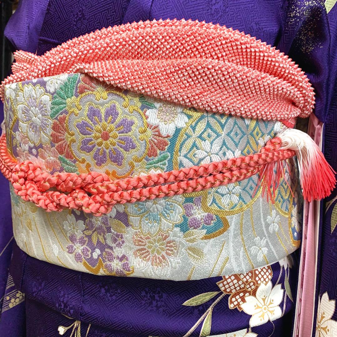 ロ*ズ様 【未使用級】振袖　6点セット やまと誂製　桜柄 　正絹　身丈161cm