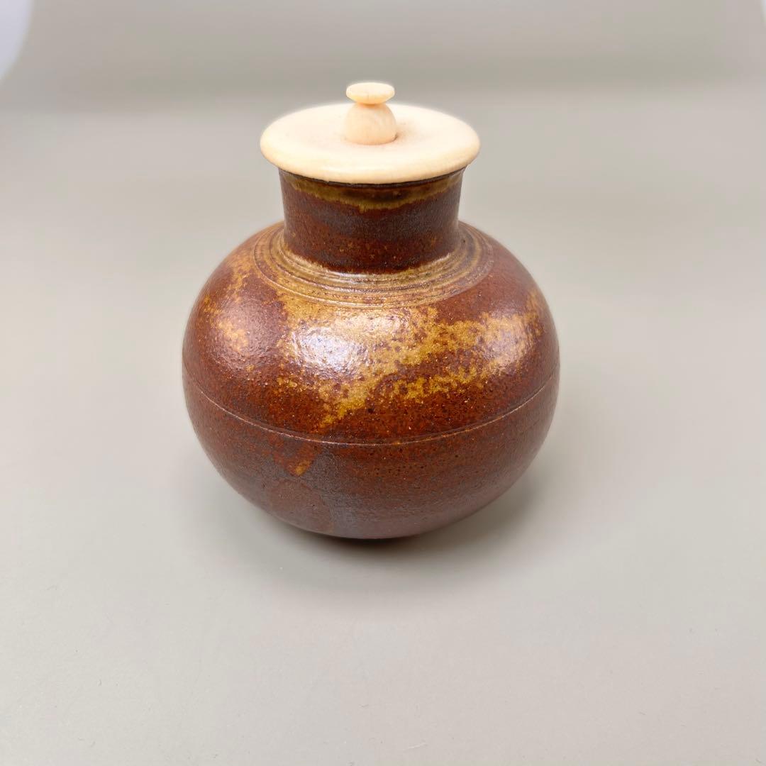 A047笹田有祥 摸 利休丸壺 茶入 唐物 大名物 共箱