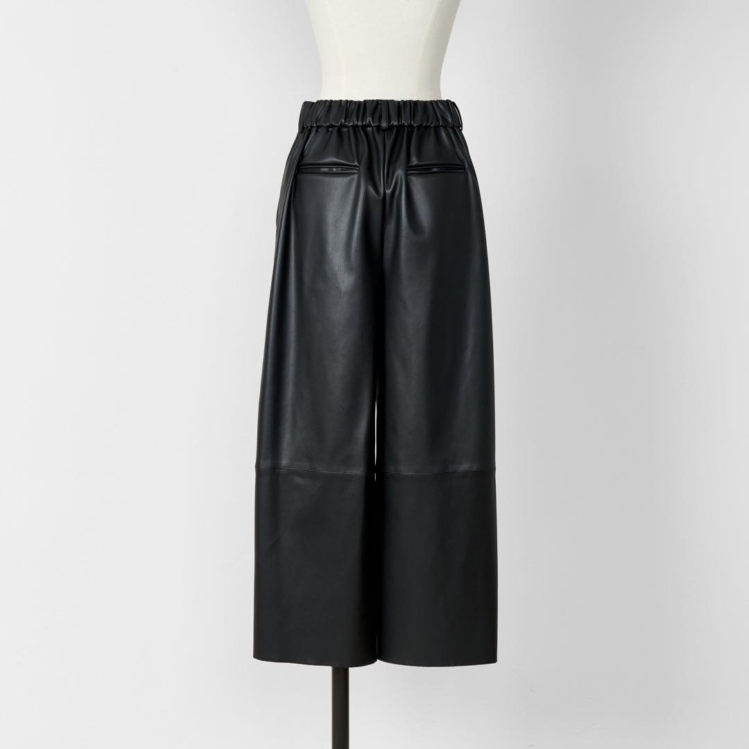 Heve Funcouture Leather PT black ガウチョパンツ