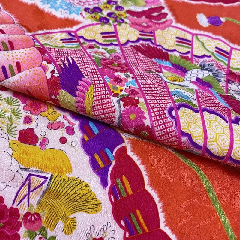 506ag15小物類、506ag15◎七歳 女児 アンティーク着物&丸帯&長襦袢