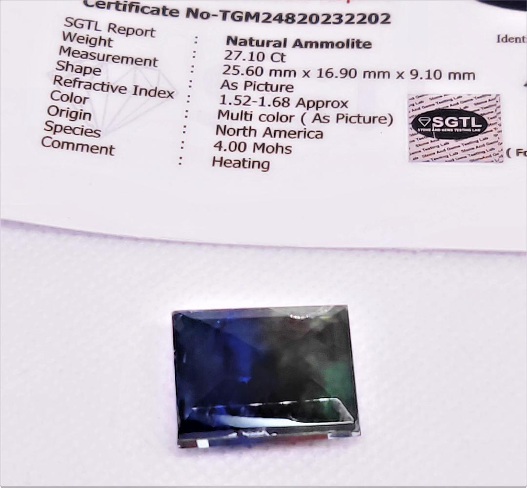 アンモライト 27.10Ct 証明証付 オパール アンモナイト パワーストーン