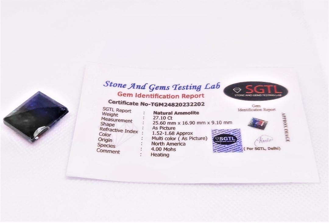 アンモライト 27.10Ct 証明証付 オパール アンモナイト パワーストーン