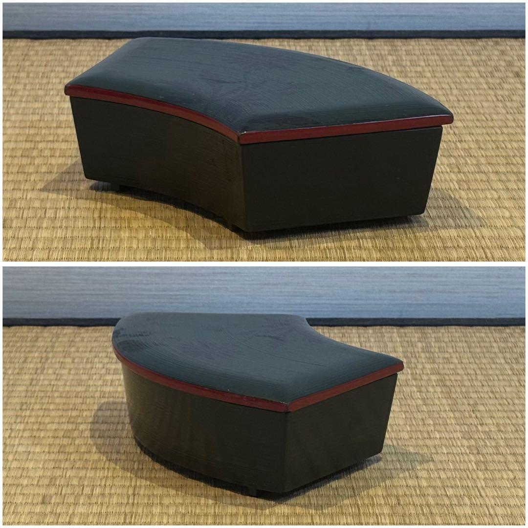 輪島塗 大崎 作 絵変草花蒔絵 青塗扇面形蓋物 10客「福扇」 / 大崎庄右衛門