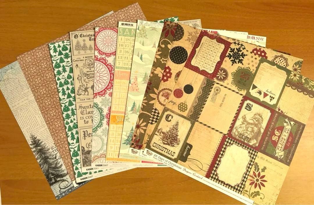 【とてもたくさん130枚以上、】12インチ スクラップブッキングペーパー