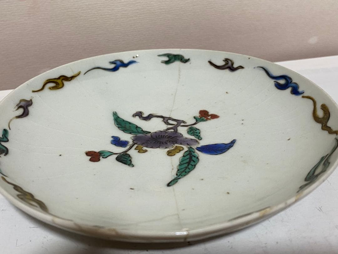 ♦江戸時代前期 古九谷 五彩九谷 小皿 珍物 珍品 古九谷様式 古美術品 骨董品