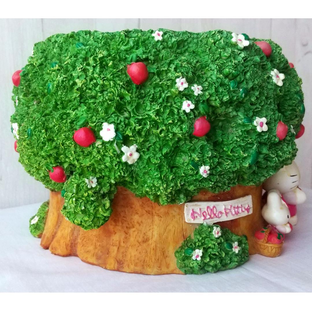 キティ　植木鉢　陶器　フィギュア　置物　ガーデンポット　カバー　うさぎ　りんご