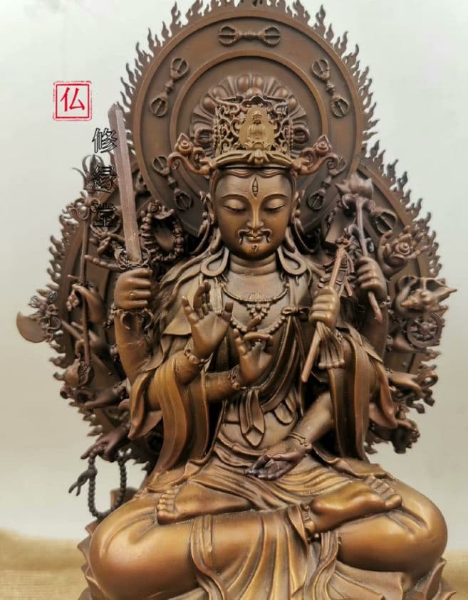 【修縁堂】密教法具 真言宗 辟邪 開運 準提仏母菩薩 置物 工芸品