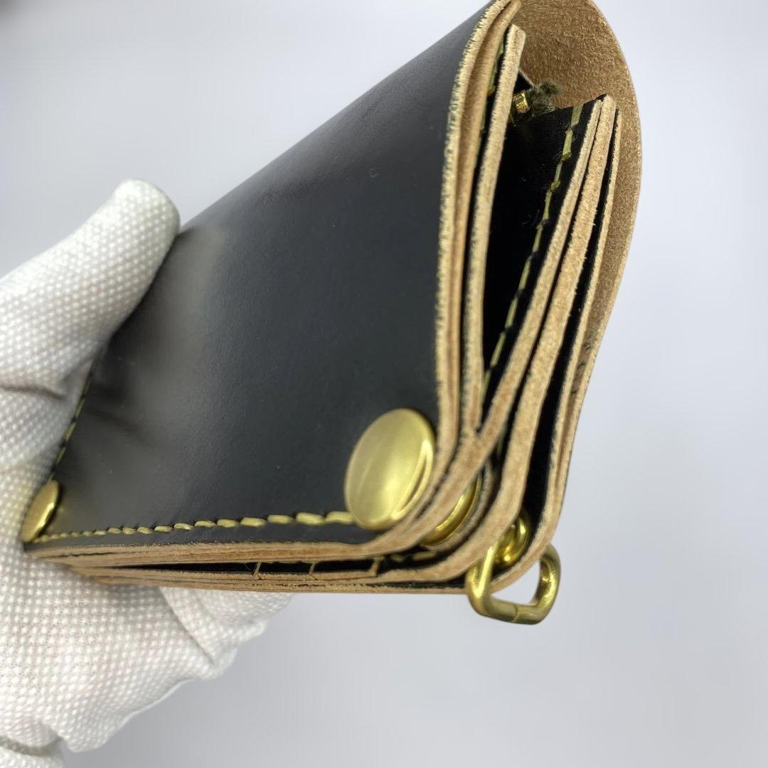 折らずお札収納 丘染めブラックの無骨トラッカーウォレット