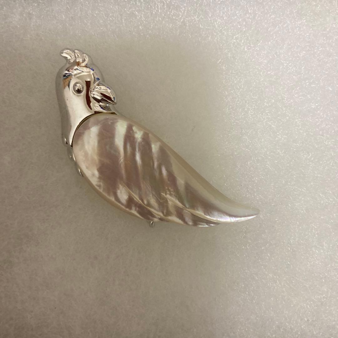 田崎真珠　TASAKI 鳥　インコ　ブローチ