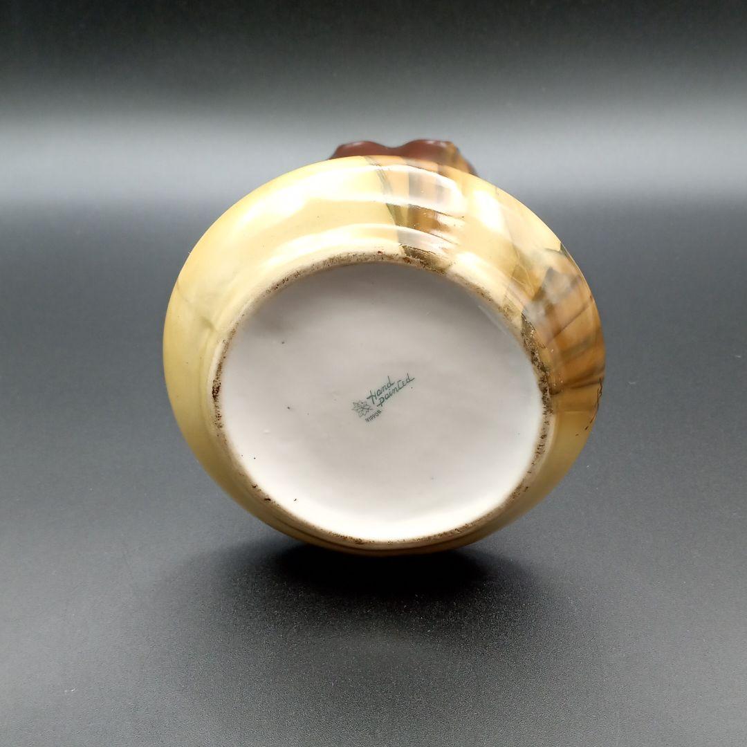 オールドノリタケ 釉下彩 花瓶 メイプルリーフ ルックウッド