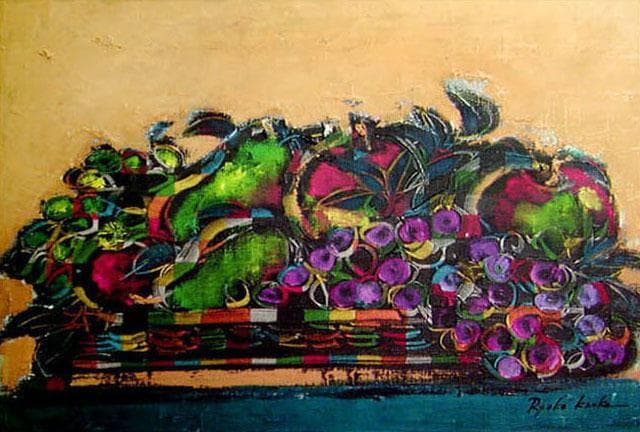 油絵 絵 絵画 インテエリア uF6-061104 静物 果物