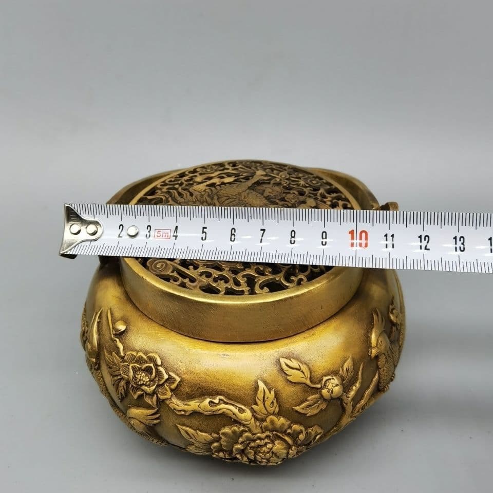 銅器 麒麟暖手炉 花鳥香薫炉 香道具 装飾品 工芸品 置物