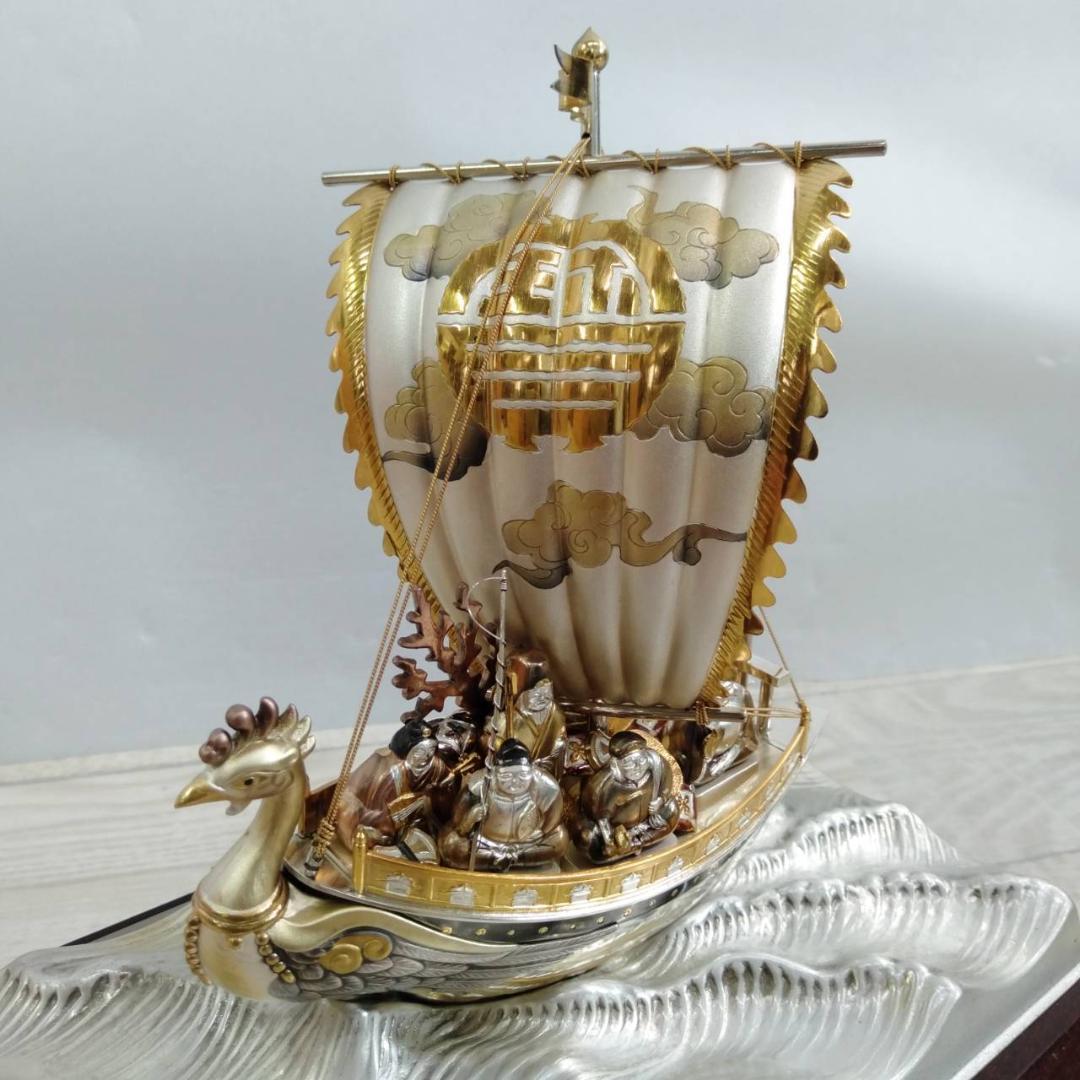 工匠 関武比古作 宝船 SILVER985 銀製 七福神 4号 縁起物 ケース付