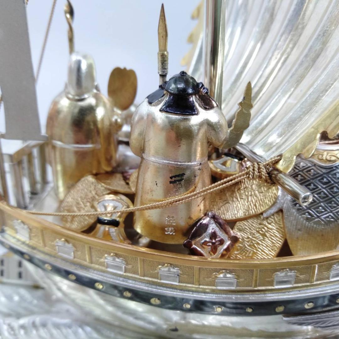 工匠 関武比古作 宝船 SILVER985 銀製 七福神 4号 縁起物 ケース付