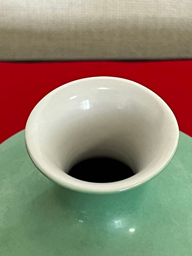 【年末特価】 人間国宝 吉田美統 釉裏金彩 椿文 花生 Y29 共箱 共布 真作