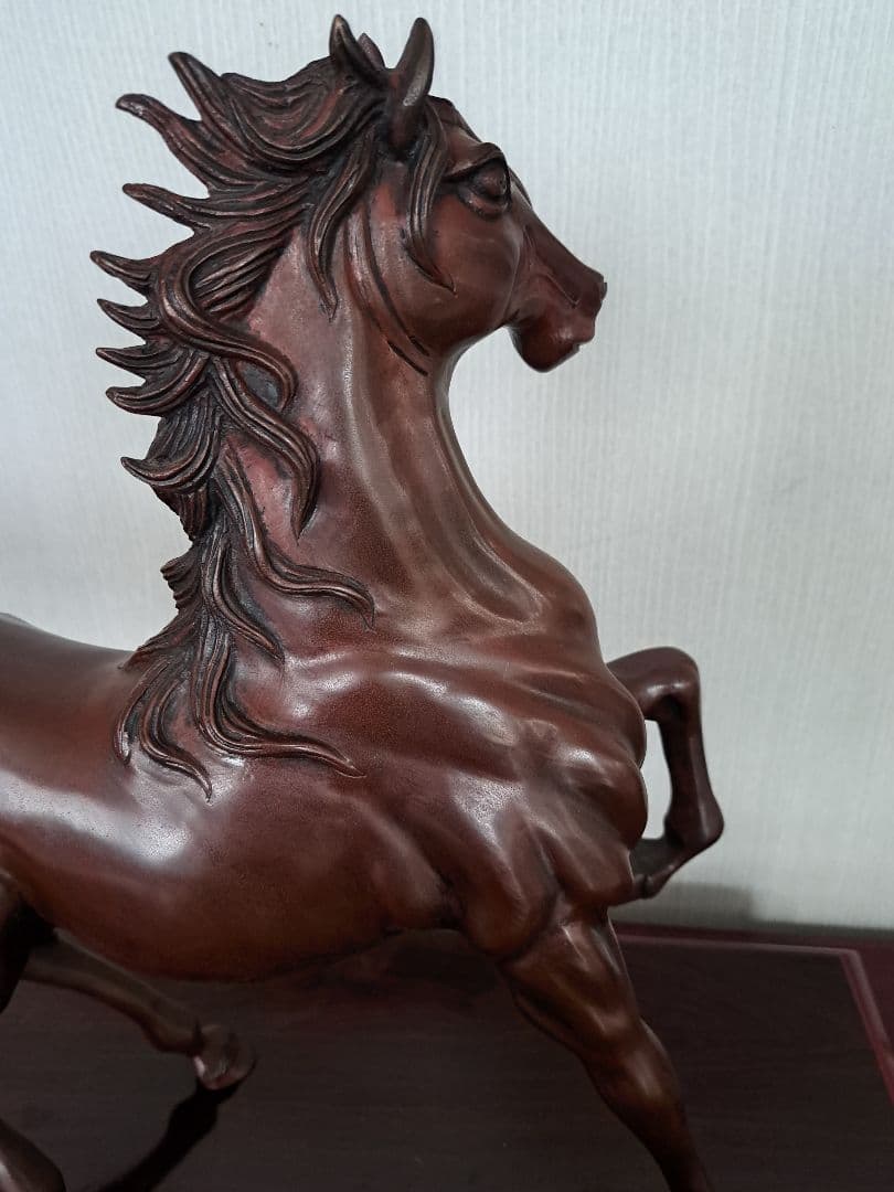 ブロンズ製馬の彫刻セット　高岡銅器