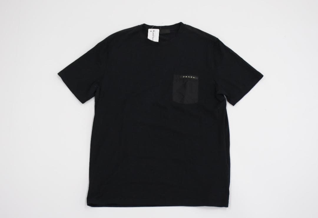 【美品】PRADA プラダ ブラック Tシャツ 左胸ポケット付き M