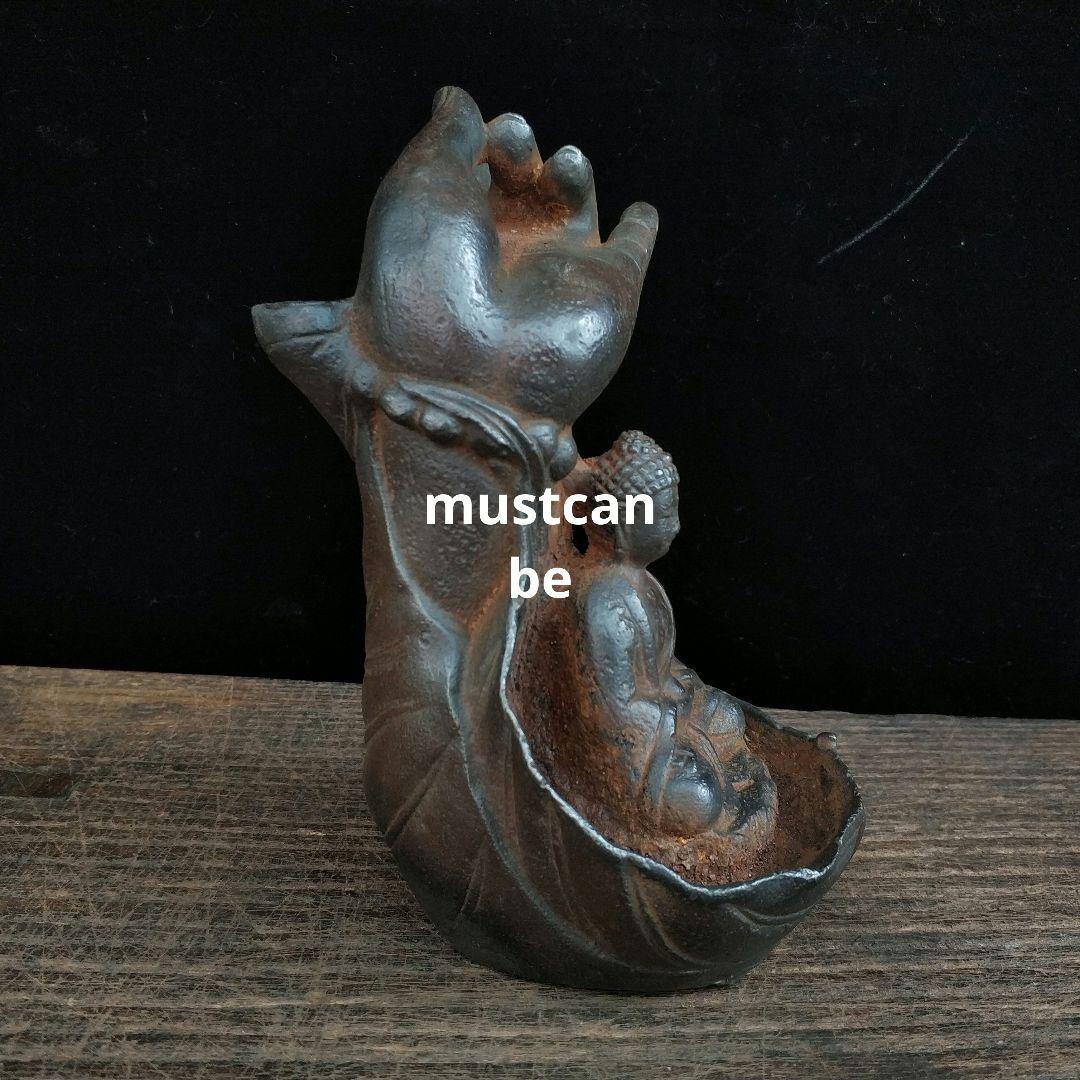 鉄器 如来仏像 倒流香 薫香炉 茶室 客間 装飾品 工芸品 置物