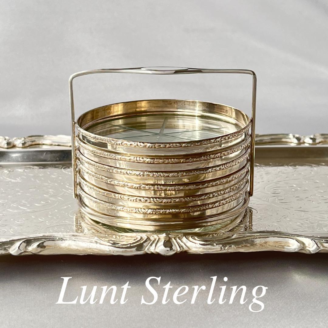 【Lunt】【純銀 / ガラス】ワイングラスコースター 6枚 スターリング