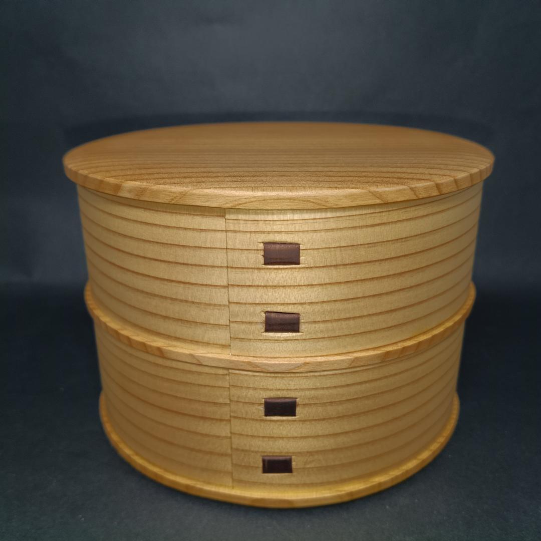 未使用　大館曲げわっぱ　ひな弁当　二段