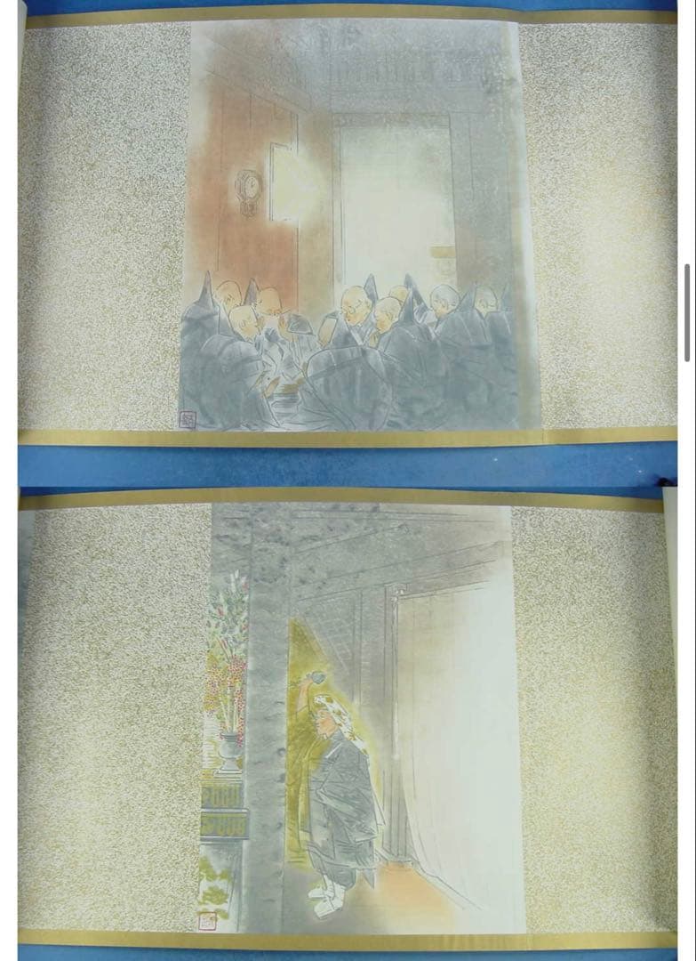 【前田青邨 絵巻お水取 限定200】定価50万円 原寸復刻のお宝！昭和50年