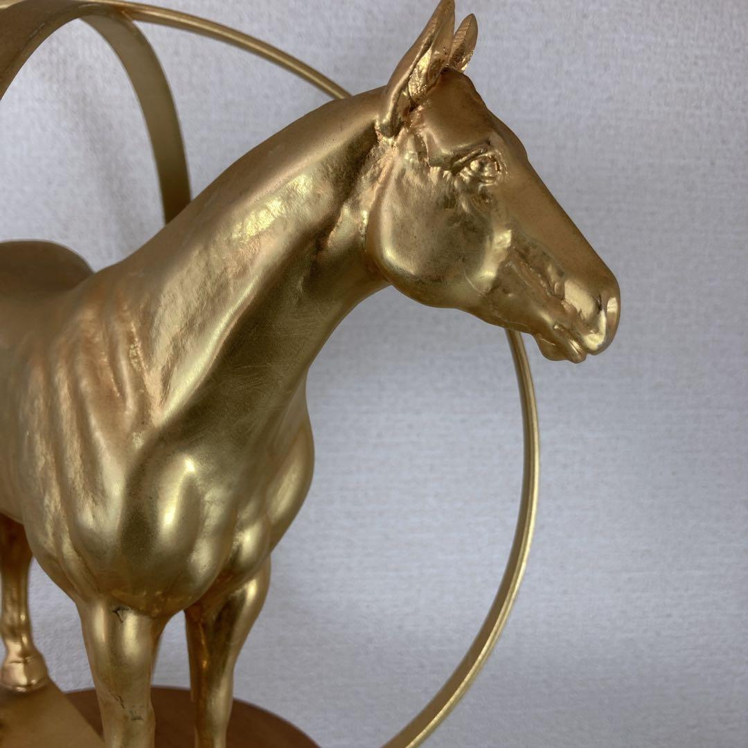 金　馬の置物　ゴールド　チャンピオンシップAQHA 1998世界選手権乗馬ショー