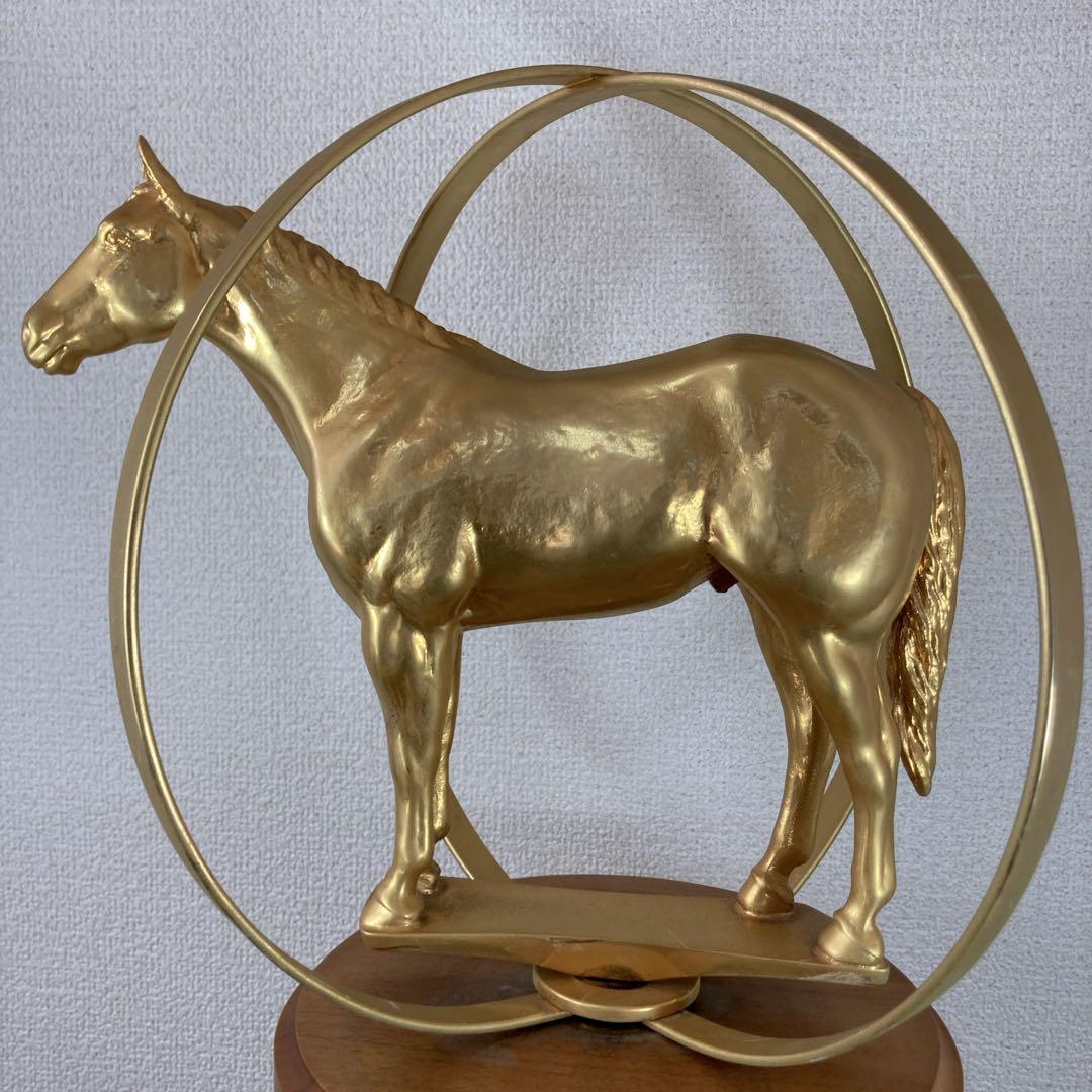 金　馬の置物　ゴールド　チャンピオンシップAQHA 1998世界選手権乗馬ショー