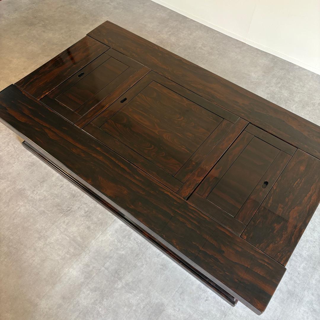 銘木　黒檀　囲炉裏テーブル　木製火鉢×座卓