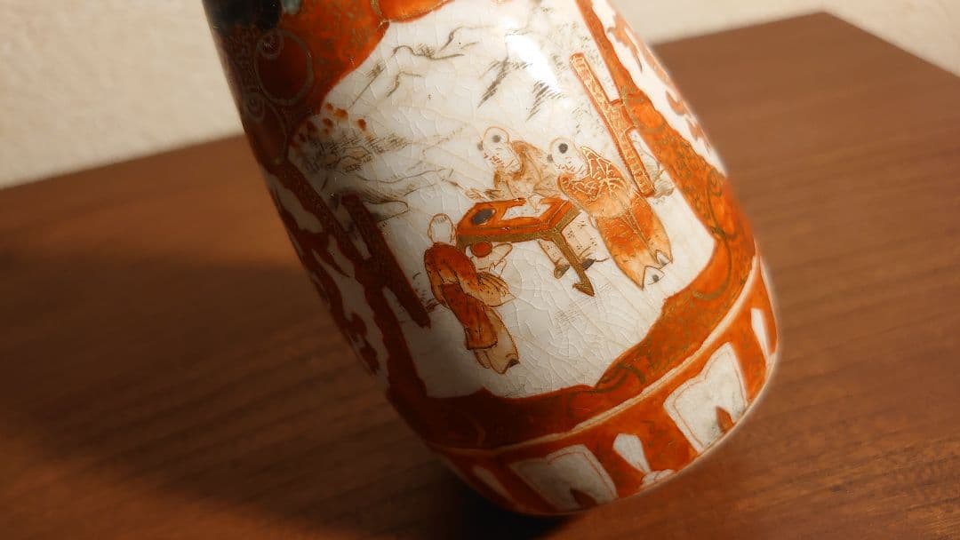 古九谷　九谷焼　徳利　龍の図　明治九谷　飯田屋　宮本屋窯　赤絵　金彩　本金　１客