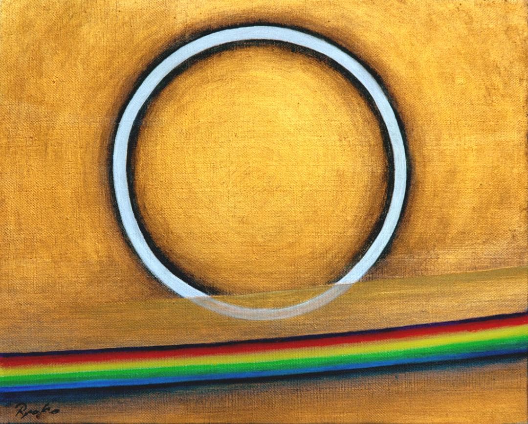 油絵 菅家令子 絵 絵画インテリア額付(白) F3-G142023 風景祈り希望